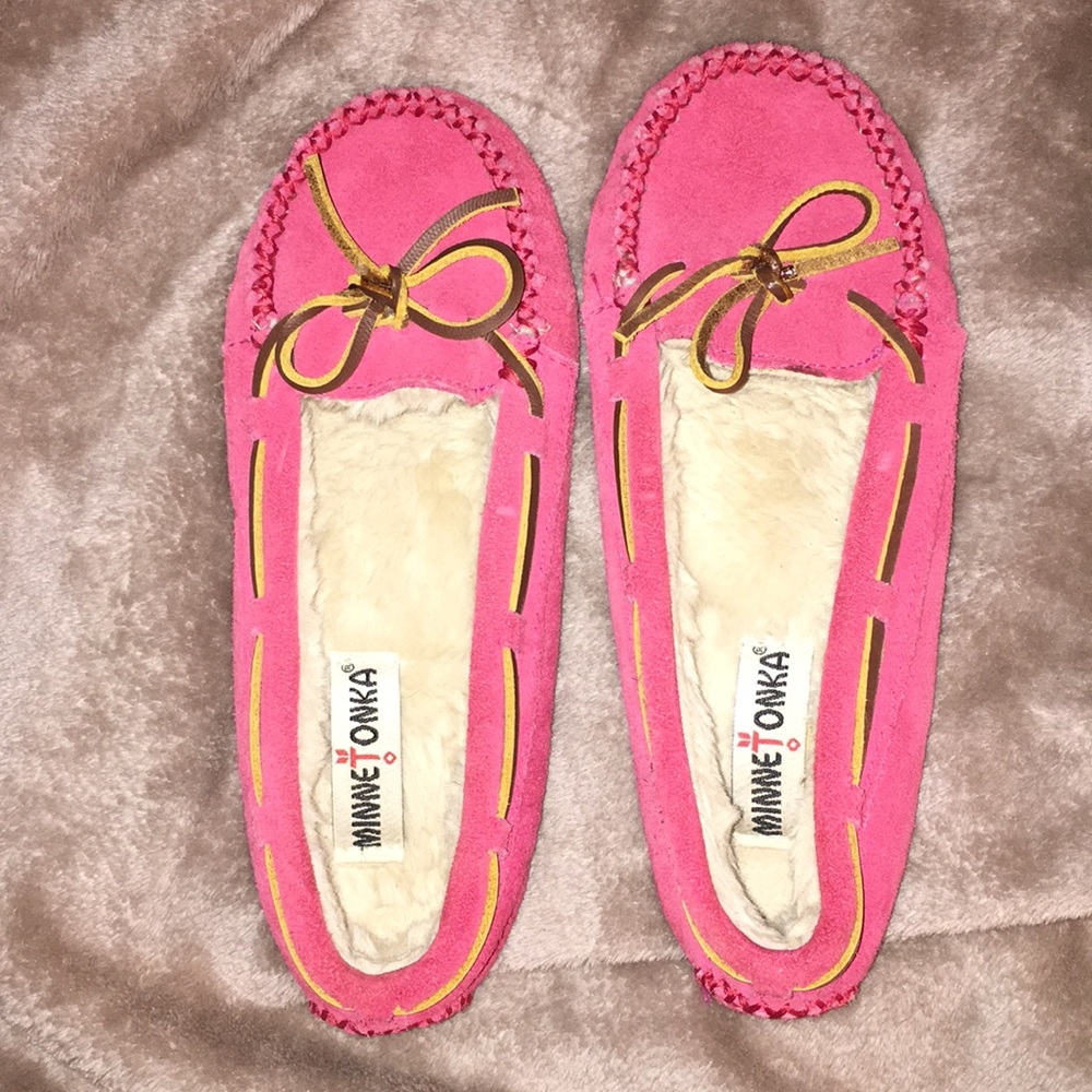 Pink Minnetonka Moccasins